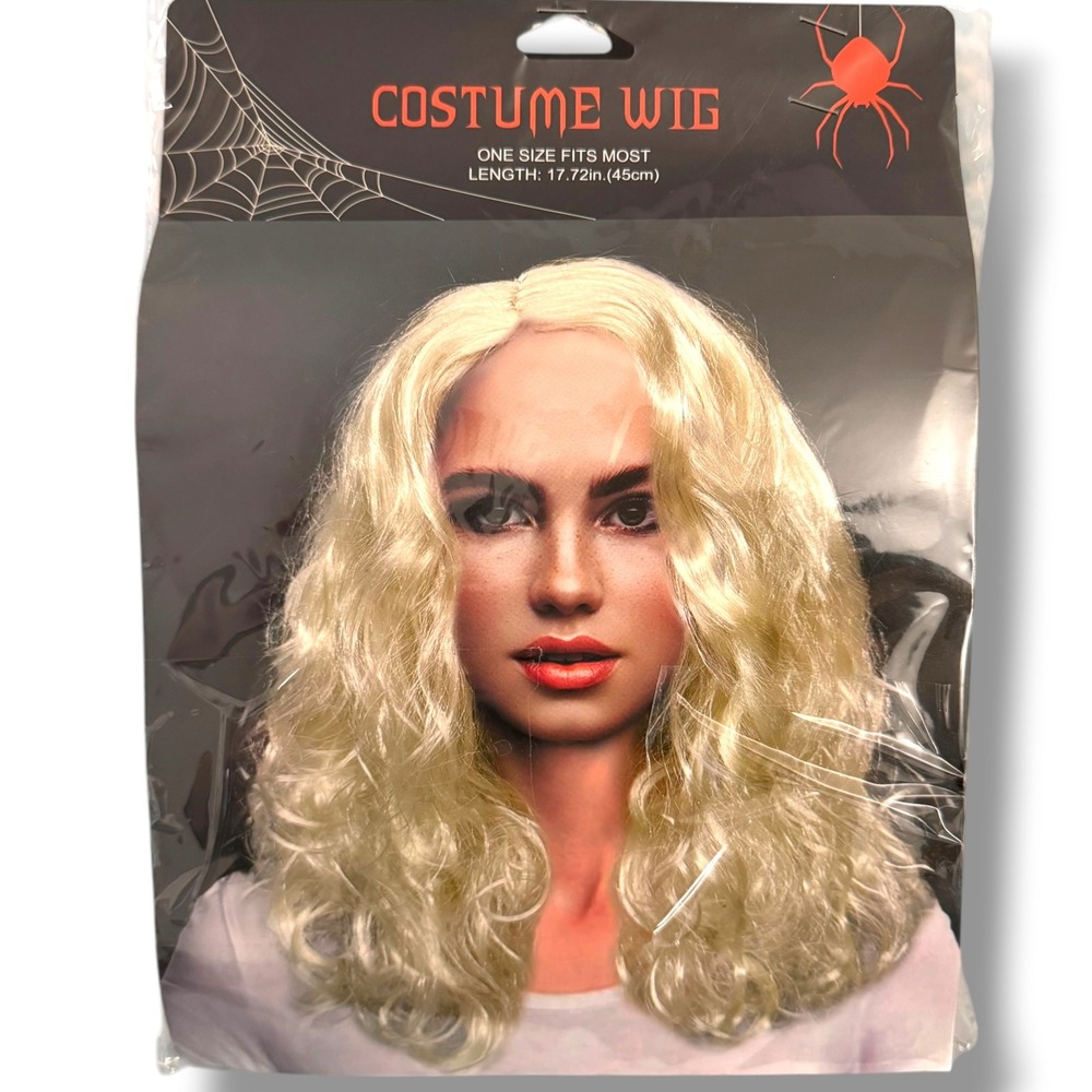 Costume Wig Womens OS Blonde Wavy Synthetic 17.72in K2417013 Halloween Cosplay